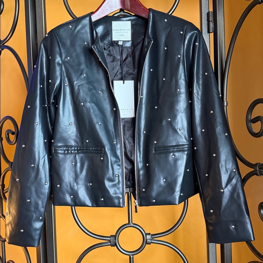 BAGATELLE COLLECTION Studded Faux Leather Jacket - Picture 6 of 13